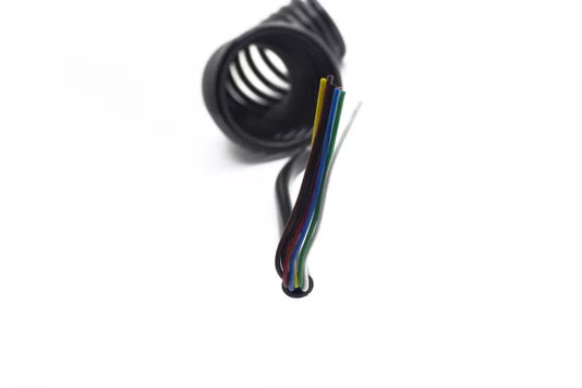 Chicote eletrico espiral 5,5m - 7 vias carreta com led