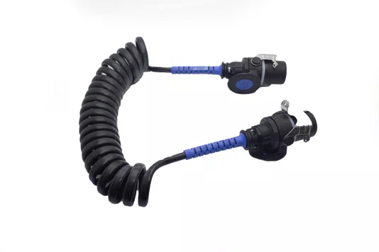 Chicote eletrico espiral 5,5m - 7 vias carreta com led