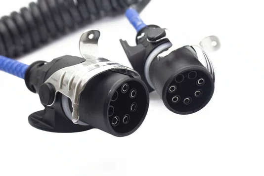 Chicote eletrico espiral 5,5m - 7 vias carreta com led