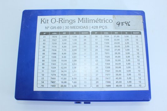 CONJ. ANÉIS O'RING CAIXA RETANGULAR 428 PEÇAS MANNES