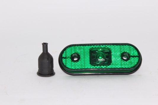 Lanterna lateral retangular com led verde