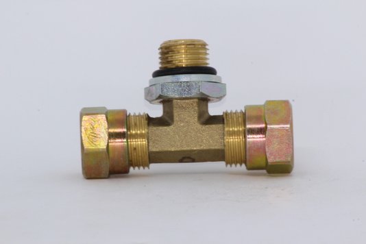 Tee macho central c/ contra porca 12mm x m16