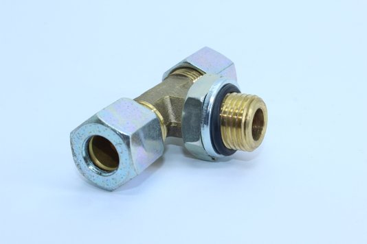 Tee macho central c/ contra porca 10mm x m16