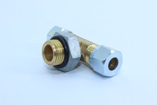 Tee macho central com porca 8mm x m16