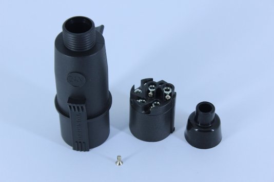 Tomada macho 7 p redonda (plastico)