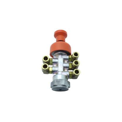 Válvula de Botão 5/2 Vias com Cotovelo Latão 1/8" e 1/4" BSP