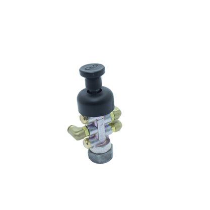 Válvula de Botão 5/2 Vias com Cotovelo Latão 6mm e 1/8" BSP