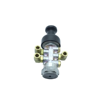 Válvula de Botão 5/2 Vias com Cotovelo Latão 6mm e 1/8" BSP
