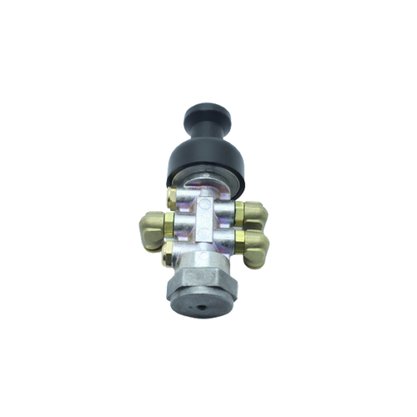 Válvula de Botão 5/2 Vias com Cotovelo Latão 6mm e 1/8" BSP